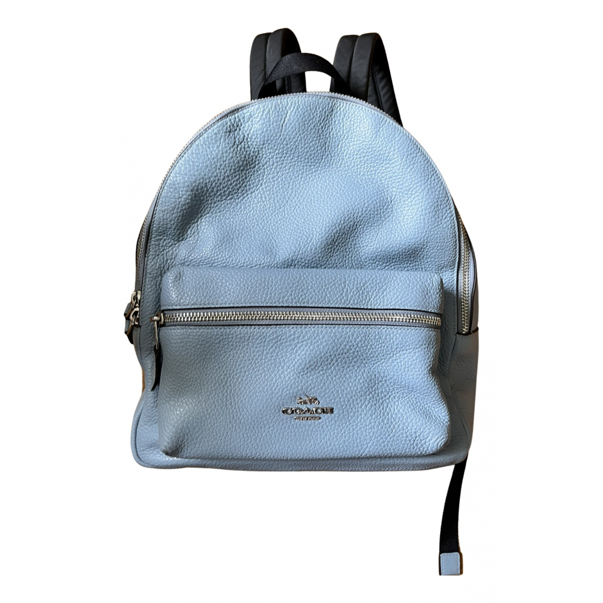 Leather backpack Coach Blue in Leather 